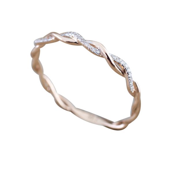 

#5001twisted shape engagement ring stacking matching band anniversary ring dropshipping new hipping, Golden;silver