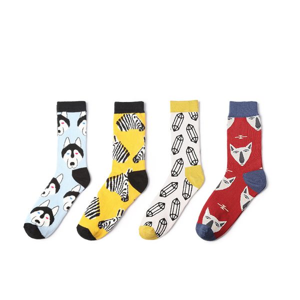 

kassidy's autumn and winter men and women novedades 2018 por mayor meias masculino cotton hit color harajuku stockings, Black