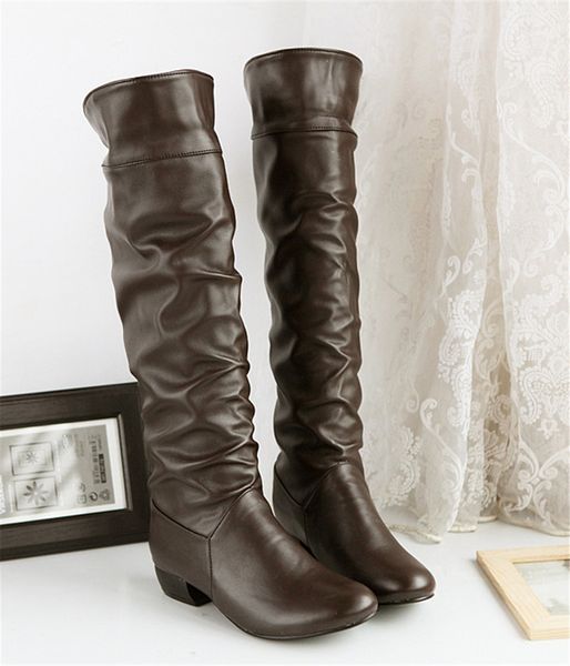 

women boots autumn new martin boots women fashion knight autumn knee-high boots women shoes plus size, Black