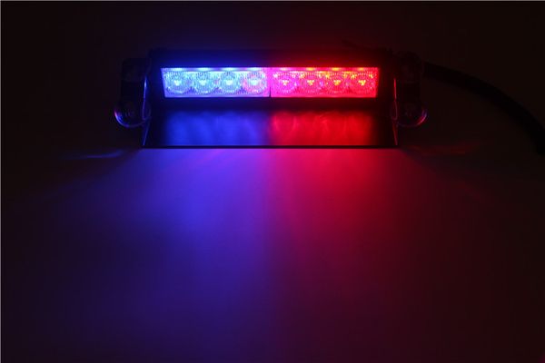 8 LED CURCH CURCION Plasher Sun Visor LEDS Strobe Warning Lights Police Flash Light 3 Flashing Modos 12V D2.0