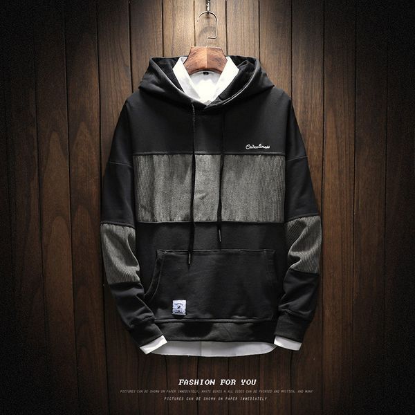 

2017 men hoodies letter sweatshirts mens hoodie with hat hoody big pocket hip hop hooded hood pullover top male plus size, Black