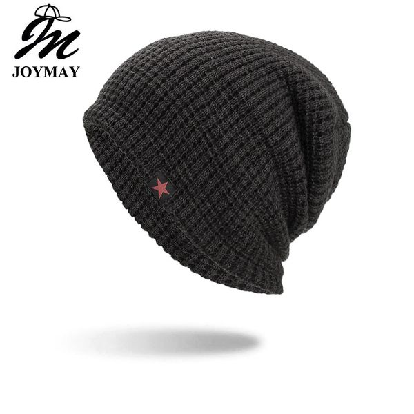 

joymay brand 2018 two way wearing winter beanies hat for men disorderly color plain warm soft skull knitting cap wholesale wm087, Blue;gray