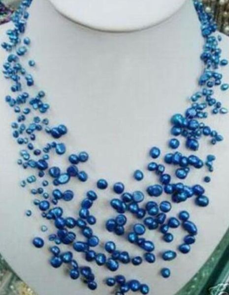 

charming blue freshwater pearl meteor necklace, Silver