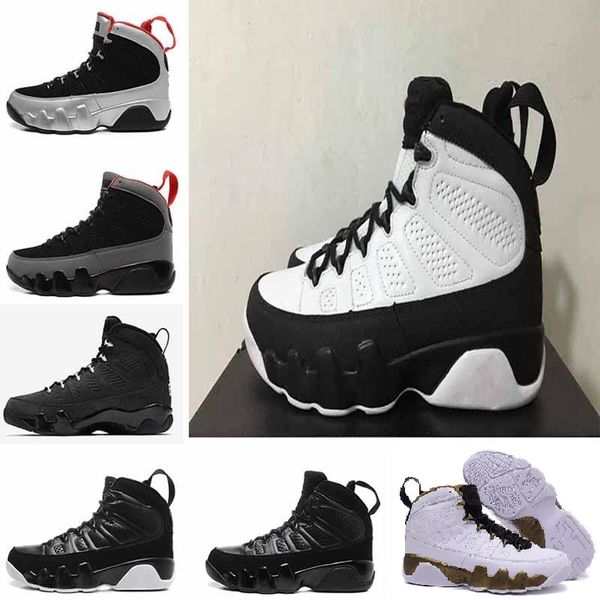 

new 9 9s men height increasing shoes la bred og tour yellow pe anthracite the spirit johnny kilroy 2010 release sport shoe trainers sneakers, Black;white