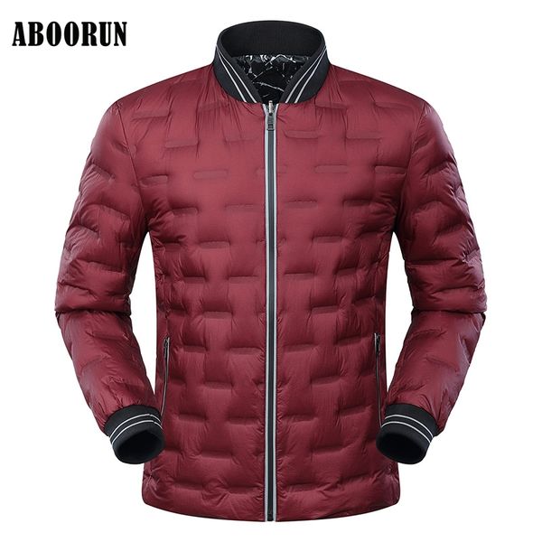 

2017 men winter jacket ultra light 90% white duck down jackets casual two side wear coat plus size 6xl 7xl w1083, Black