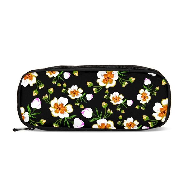 

veevanv flower grass brown leaves boys pencil case boys school supplies box office pen pouch men wallets anime children purse, Red;black