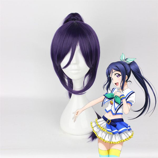 

just like real hair women's purple cos wavy hair wig, Black;brown