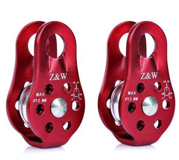 

2pcs outdoor single fixed pulley rescue lifting aluminum rope pulley for climbing /general purpose pulley/rope