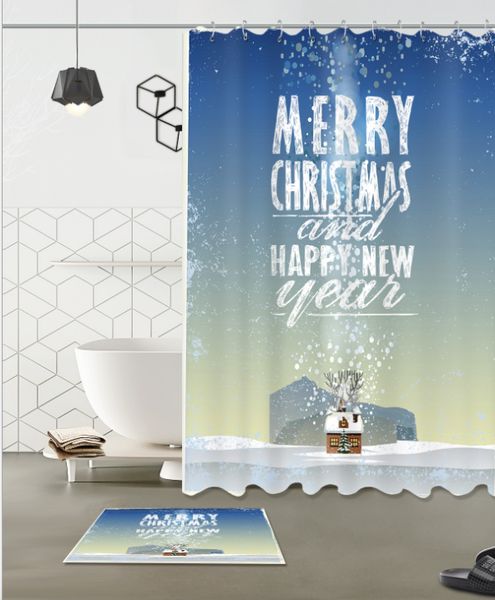 

happy year gift shoes pattern 3d print custom waterproof bathroom modern shower curtain polyester fabric bathroom curtain door mat sets