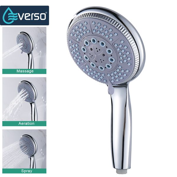 

everso abs plastic bathroom handhold shower head set hand holder shower high pressurize ducha head water saving