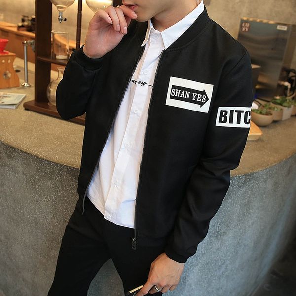 

мужчины; s куртка молодежная печать тонкий мода повседневная толстовка, Black;brown