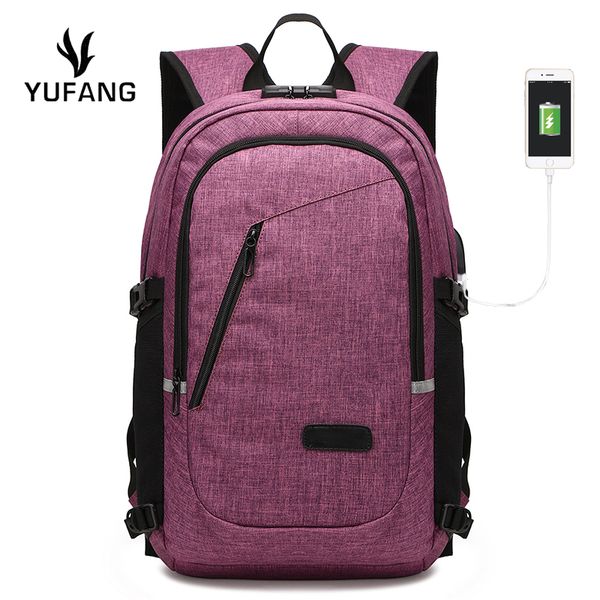 

yufang anti-theft men backpack waterproof backpack casual student school bag fashion business travel bags
