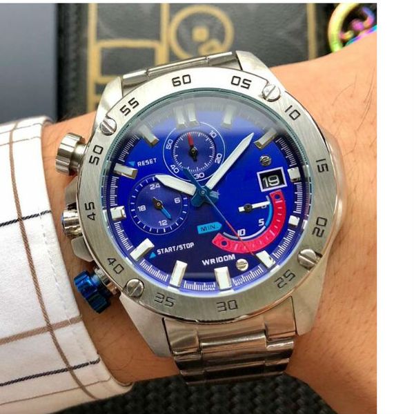 

luxury watches for men sports watches erp-588 mens wirtwatches famous logo quartz multifunctional watches of shipping, Slivery;brown