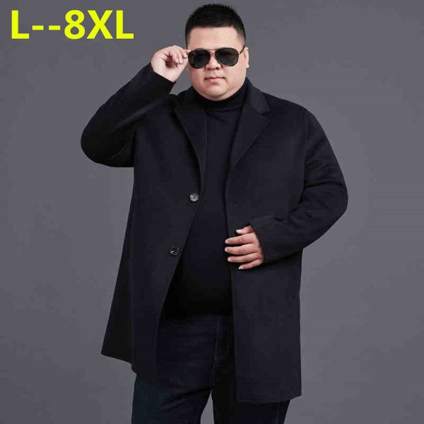 

plus size 8xl 6xl 5xl 2018 new style jackets men coats casual wool trench coat men,men's fashion jacket, Black