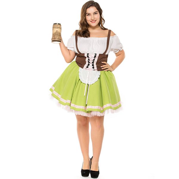 

oktoberfest pullover plus size export german beer maid bavaria traditional costume cosplay carnival costume halloween game suit, Black;red