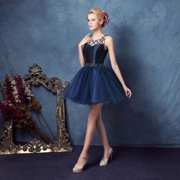 

2018 backless beading mini prom dresses with sequins tulle homecoming cocktail party special occasion gown vestido fiesta bh18, Blue;pink