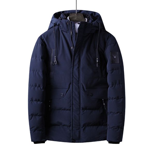

2018 men winter jacket new hooded fleece parkas coat male business casual thick waterbreak pockets coat plus size 5xl -40 degree, Black