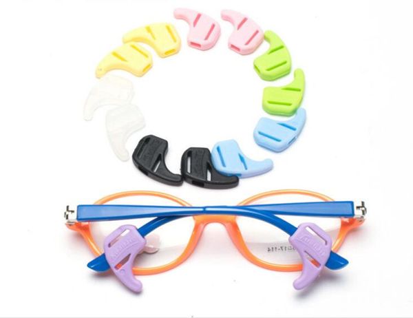 

10prs/lot healthy super-soft kids eyeglasses ear hook silicone candy-color anti-slip ear hook lock temple tip holder24*18eyewear accessories