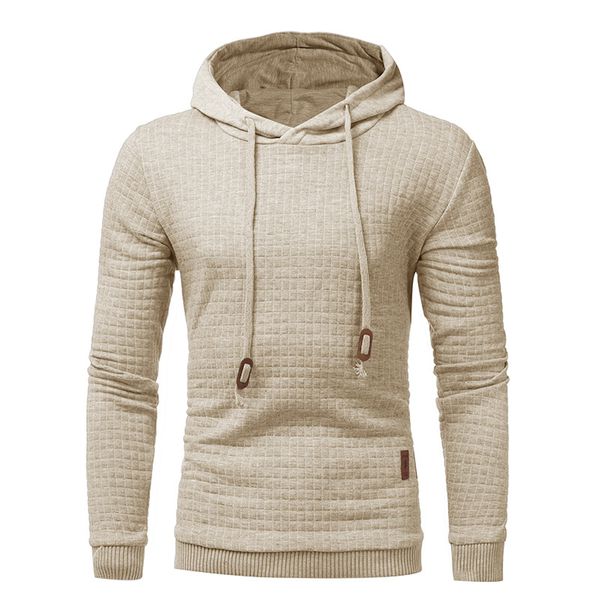 

hoodies men 2018 brand male long sleeve solid color lattice hooded sweatshirt mens hoodie tracksuit sweat coat casual sportswear man clothes, Black