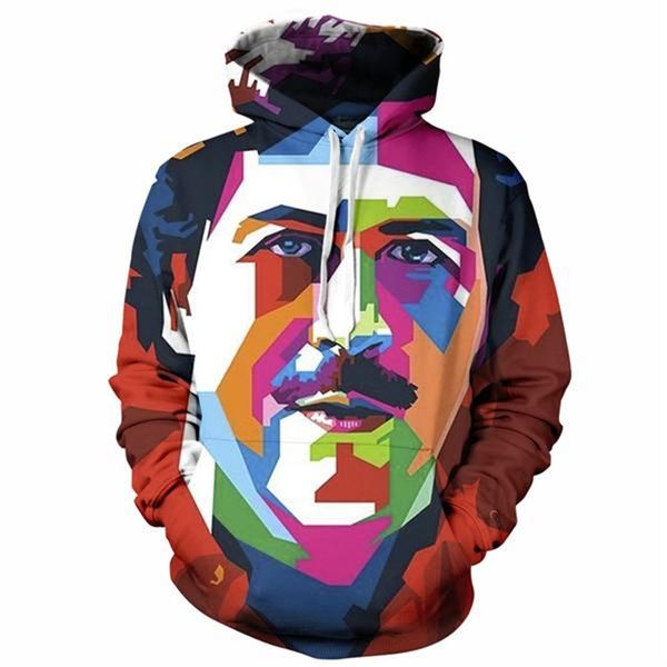 

новый arrrrval мода мужчины / женщины пабло escobarfunny 3d печатных crewneck толстовка толстовки мода повседневная толстовки h169, Black