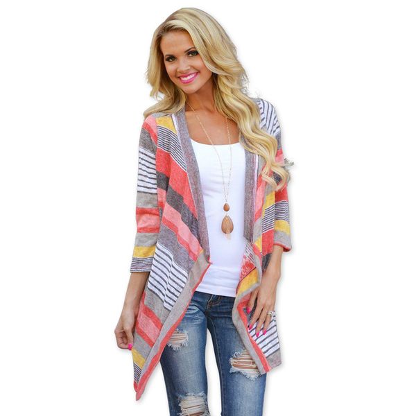 

women autumn jacket fashion summer coat long sleeve open stitching coat casual women patchwork clothes, Black;brown