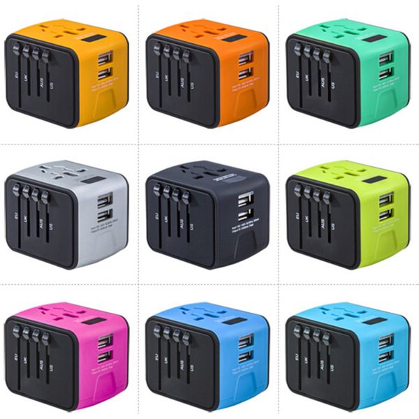 

2018Universal Travel Adapter All-in-one International Travel Charger 2.4A Dual USB Worldwide Power Adapter Plug Wall Charger for US UK EU AU