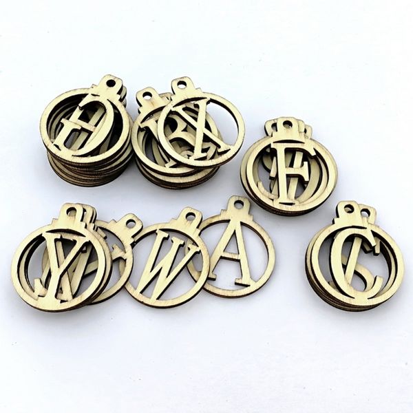 

26pcs wooden english alphabet tags christmas bauble gift tags wooden gift tag letter valentine's day j3