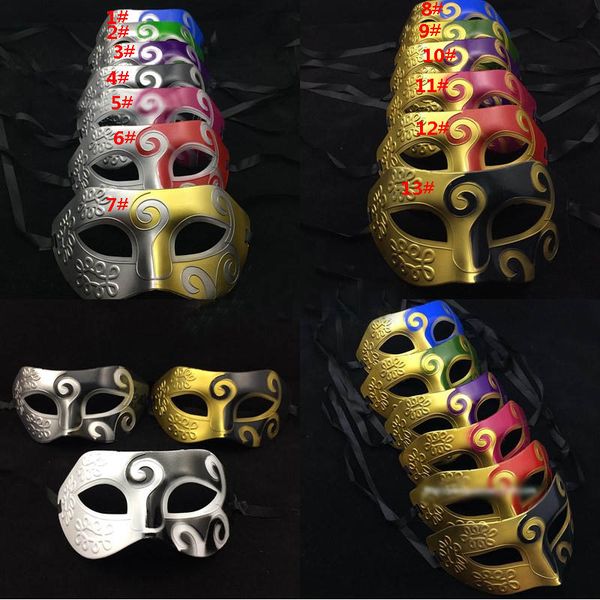 

dhl retro roman gladiator halloween costume party facial masquerade mask venetian dance party mask men mask 11 colors fhh7-1203