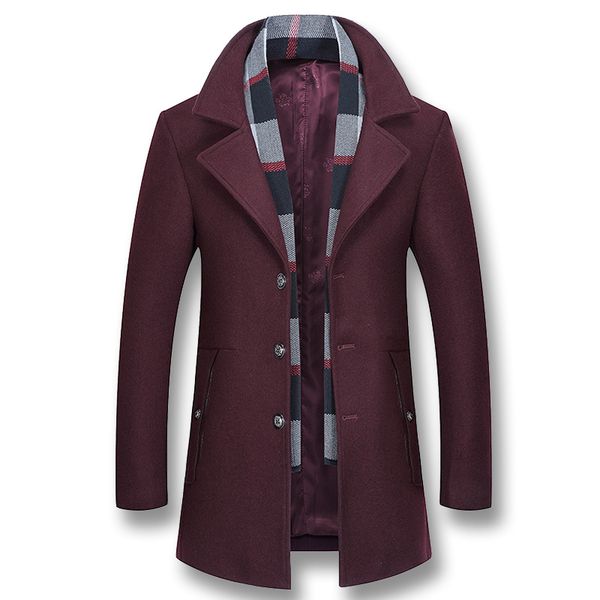 

isurvivor 2018 men long nylon woolen coats parkas jackets male casual fashion slim fit large size woolen jackets, Black