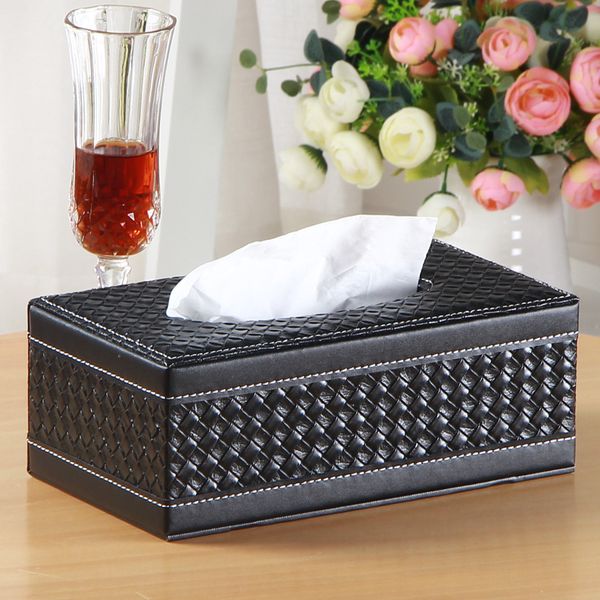 

brief pu leather household table napkin tissue box pumping paper box for car