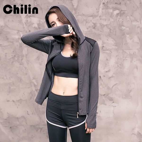 

women long-sleeved running fitness yoga coat spring section 2018 new c34, Black;red