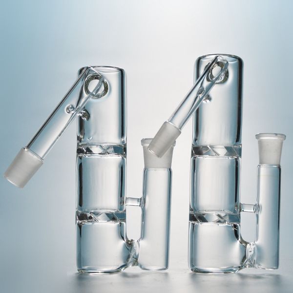 18 mm 14 mm Aschefänger Doppelte Turbinenscheibe Perc Glas Aschefänger 45 90 Grad Aschefänger 4 mm Dicke Klare Aschefänger ASH-P801-04