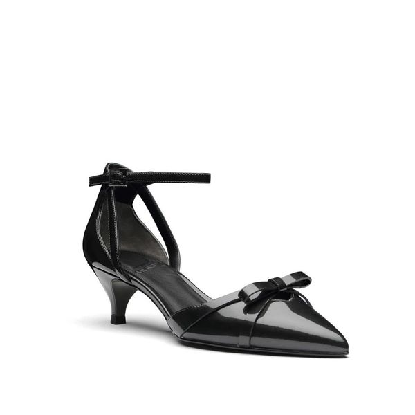 

casual shoes for women pointed toes sandal shoes patent leather kitten heel shoes wedding occasion buckle strap, Black