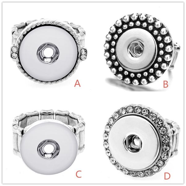 

noosa 18mm snap jewelry snap rings adjustable vintage metal flower 18mm snap button rings jewelry, Golden;silver