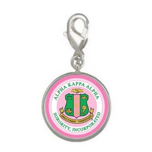 

round accessories aka pink shield charm for bracelet and necklace sorority charm, Bronze;silver