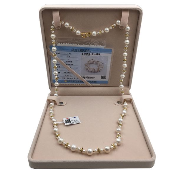 

sinya pearl sweater chain necklace round natural pearls strands long necklace for women girl mum lover length 85cm dia 10-11mm, Silver