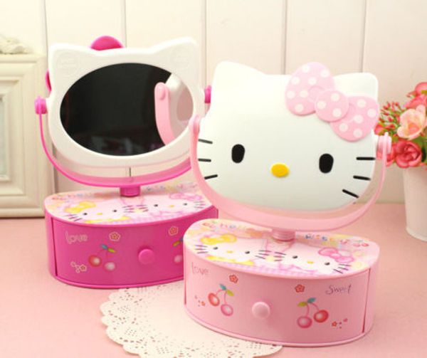 

new hello kitty music box mirror make up jewelry box yey-e1035