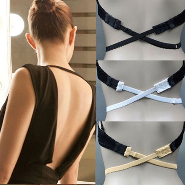 

low back backless bra strap adapter converter fully adjustable extender hook 3 colors, Black;white