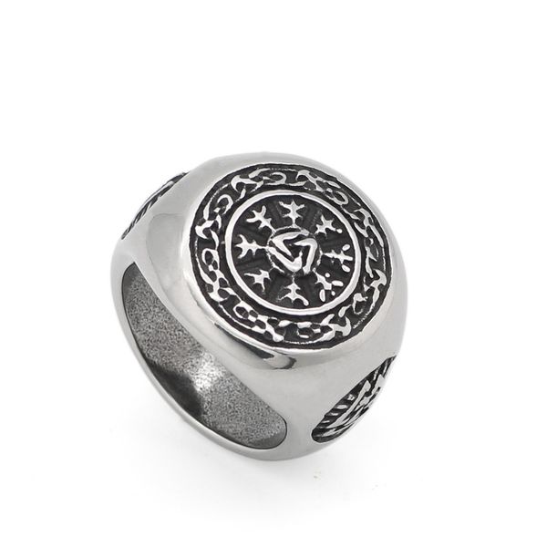 

men's stainless steel norse viking amulet valknut pagan odin symbol pewter ring, Golden;silver