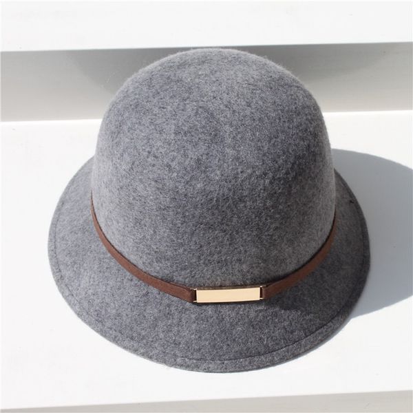 

stingy label wool hat shipping metal hat feather winter and brim 5 colors tape woman hpbpc, White;black