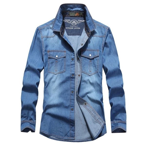 2018 m ~ 5XL Teenager Frühling Herbst Blau Mann Kleidung Denim Hemd Marke Kleidung Slim Fit Männer Kleidung Langarm Fashion Hemden