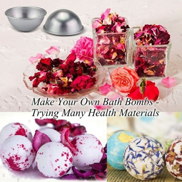 

2pcs 3d aluminum sphere bath bombs mold cake pan tin baking half ball mould mold