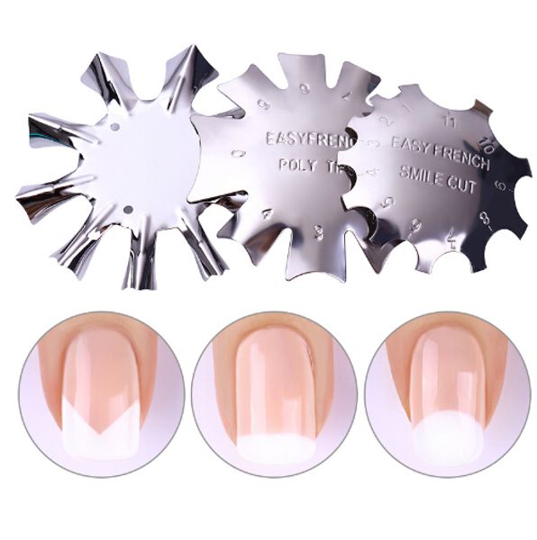 

easy french line edge smile cutter nail stencil edge trimmer multi-size nail manicure nail art styling tool set
