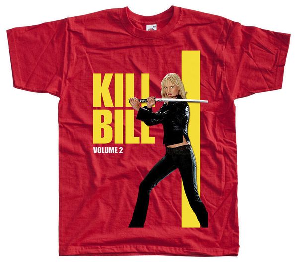 

kill bill v5, uma thurman t shirt red all sizes 2018 summer t shirt men new custom printed shirts, White;black