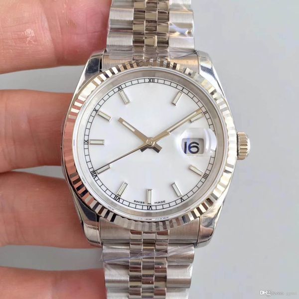 

luxury watch just style 36mm361l stainless steel strap sapphire glass original folding buckle, Slivery;brown