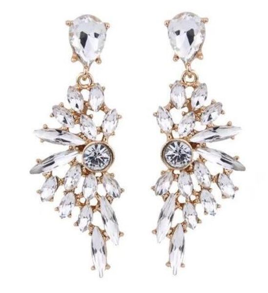 

new style luxury jewelry set with a symmetrical fan-shaped super flash earrings filled with jewelry for ladies with earrings, fashionabl, Silver