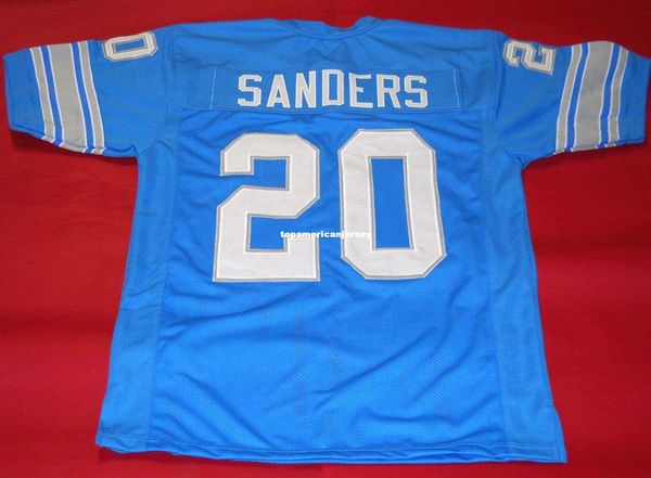 

retro #20 barry sanders custom mitchell & ness jersey bule mens stitching s-5xl,6xl football jerseys running, Black;blue