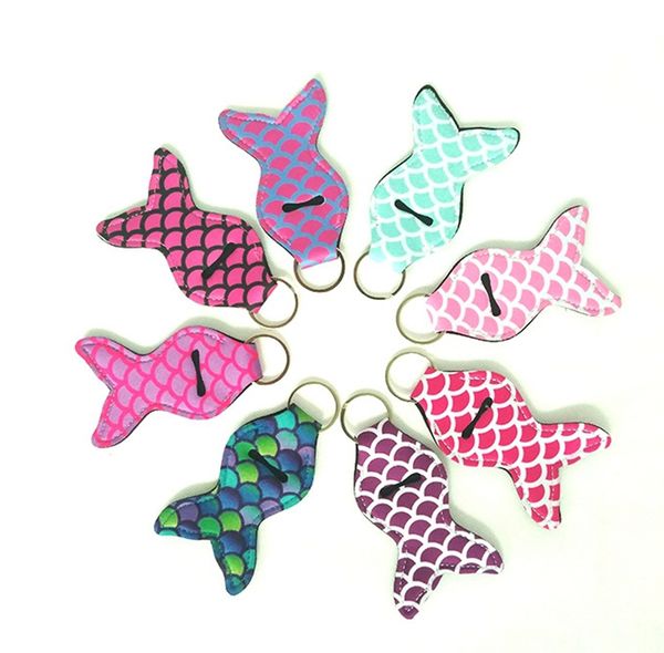 

Русалка держатель гигиеническую помаду неопрена помада брелок личные гигиенические помады обернуть брелок рукав женщин бальзам держатель партии пользу 100шт YW1756