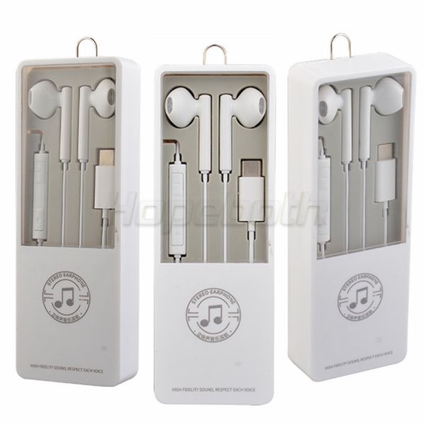 

type-c in-ear wired bluetooth earphone with mic and remote control mic super bass stereo music earphone for r11 xiaomi phones with retail