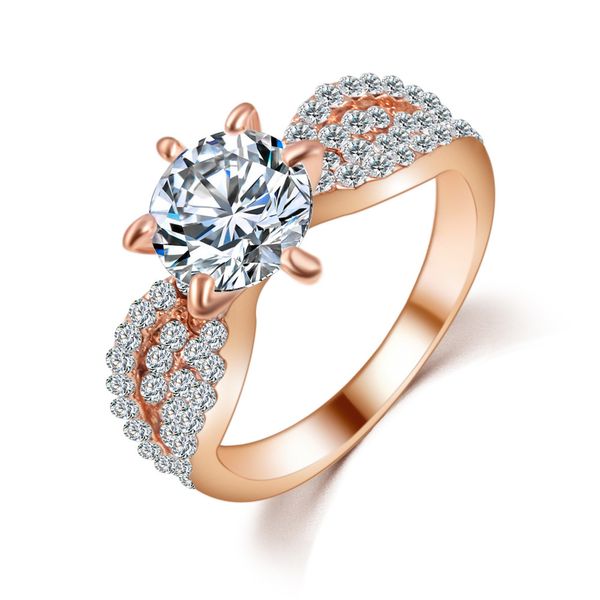 

Оптовая продажа-Женские кольца романтическая свадьба Кристалл кольца розовое зо